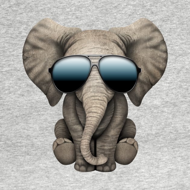 Cute Baby Elephant Wearing Sunglasses by jeffbartels